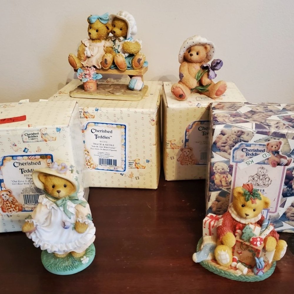 Vtg Cherished Teddies Lot. 4 Pieces. 1990s. In Boxes. Nice.